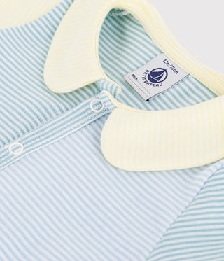 BABY BOY'S ORGANIC COTTON ROMPERS WITH A COLLAR