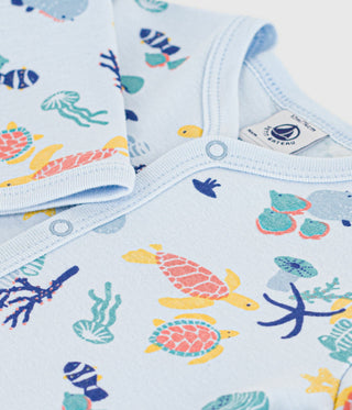 BABY BOY'S ORGANIC COTTON FOOTED SLEEPSUIT (GLOW IN THE DARK)