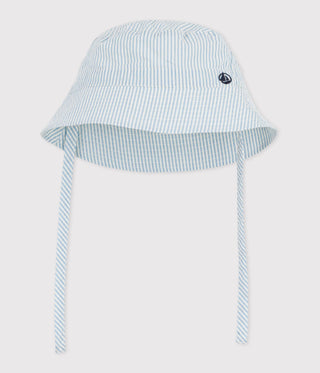 BABY UNISEX ORGANIC COTTON SEERSUCKER SUN HAT
