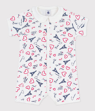 BABY UNISEX ORGANIC COTTON ROMPERS IN PARIS PRINT