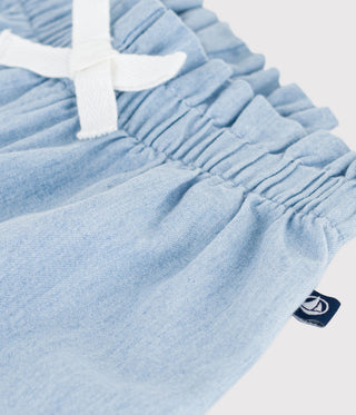 BABY GIRL'S COTTON CHAMBRAY PANTS