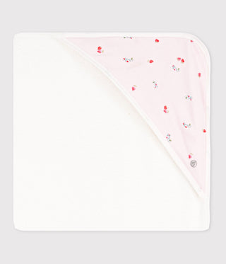 NEWBORN BABY UNISEX ORGANIC COTTON BATH WRAP IN FLORAL PRINT