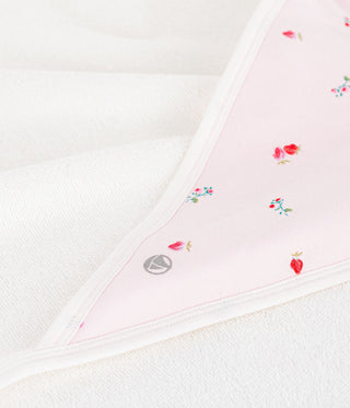 NEWBORN BABY UNISEX ORGANIC COTTON BATH WRAP IN FLORAL PRINT