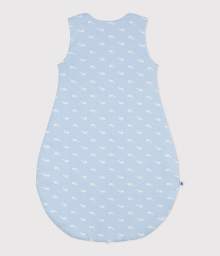 NEWBORN BABY UNISEX ORGANIC COTTON SLEEPING BAG 2.5 TOG IN WHALE PRINT