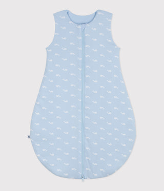 NEWBORN BABY UNISEX ORGANIC COTTON SLEEPING BAG 2.5 TOG IN WHALE PRINT