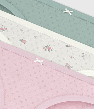 GIRL'S ORGANIC COTTON PANTIES - 3-PACK