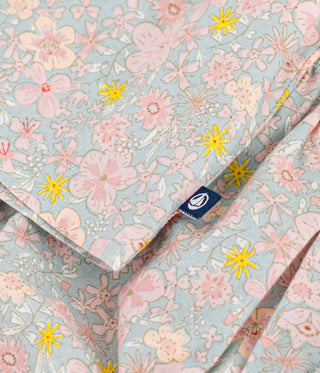 BABY GIRL'S SHORT-SLEEVED COTTON DRESS AND MATCHING BLOOMERS PRINTED WITH HEARTS