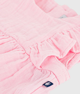 BABY GIRL'S ORGANIC COTTON GAUZE ROMPERS