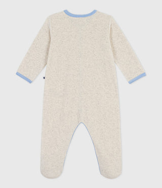 BABY UNISEX VELOUR FOOTED SLEEPSUIT