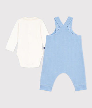 BABY BOY'S ORGANIC COTTON DUNGAREES AND BODYSUIT 2-PC SET