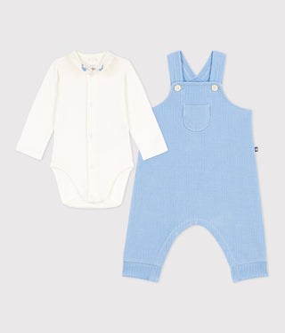 BABY BOY'S ORGANIC COTTON DUNGAREES AND BODYSUIT 2-PC SET