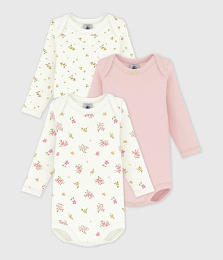 BABY GIRL'S ORGANIC COTTON BODYSUIT - 3-PACK
