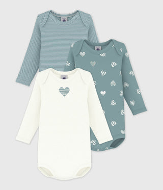 BABY UNISEX ORGANIC COTTON BODYSUIT - 3-PACK