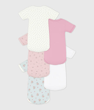 BABY GIRL'S ORGANIC COTTON WRAPOVER BODYSUIT - 5-PACK
