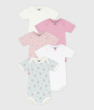 BABY GIRL'S ORGANIC COTTON WRAPOVER BODYSUIT - 5-PACK