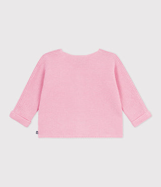 BABY GIRL’S MOSS STITCH COTTON CARDIGAN