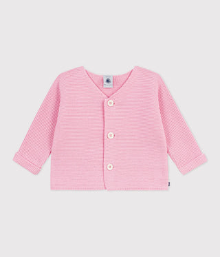 BABY GIRL’S MOSS STITCH COTTON CARDIGAN