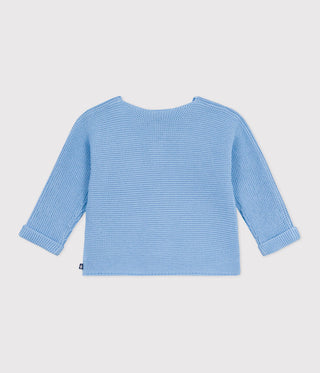 BABY UNSEX MOSS STITCH COTTON CARDIGAN
