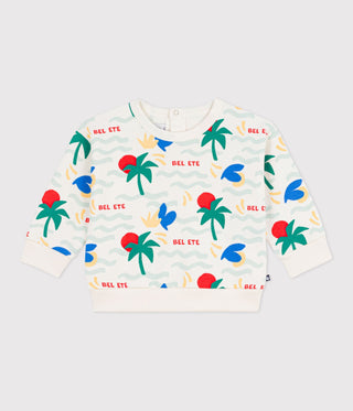 BABY BOY'S PRINTED COTTON HOODED SWEATSHIRT