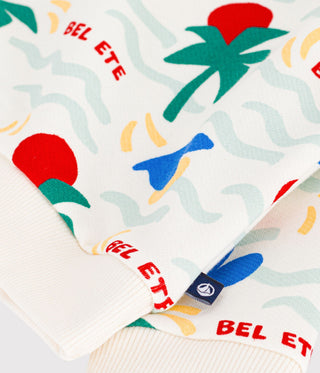 BABY BOY'S PRINTED COTTON HOODED SWEATSHIRT