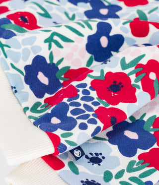 BABY GIRL'S FLOWER-PRINT COTTON HOODED SWEATSHIRT