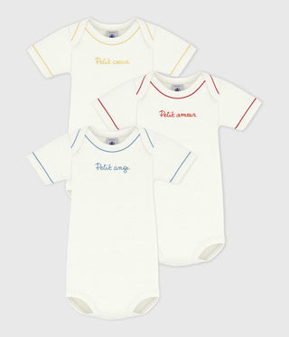 BABY UNISEX ORGANIC COTTON BODYSUIT - 3-PACK