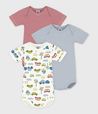 BABY BOY'S ORGANIC COTTON BODYSUIT - 3-PACK