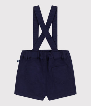 BABY BOY'S COTTON TWILL SHORTS WITH STRAPS