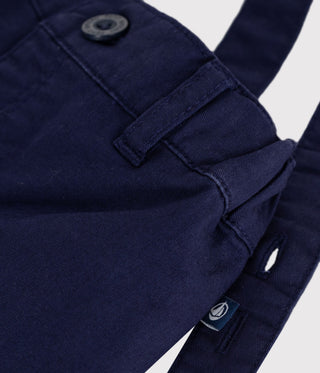 BABY BOY'S COTTON TWILL SHORTS WITH STRAPS