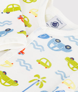 BABY BOY'S ORGANIC COTTON FOOTLESS SLEEPSUIT