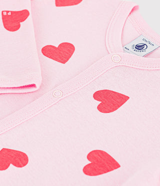 BABY GIRL'S ORGANIC COTTON FOOTLESS SLEEPSUIT