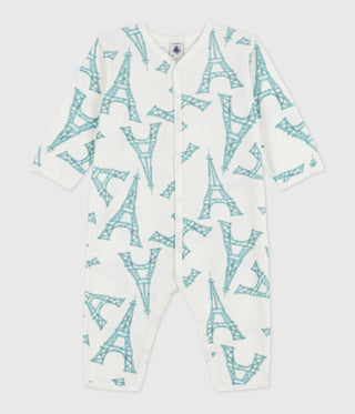 BABY BOY'S ORGANIC COTTON FOOTLESS SLEEPSUIT
