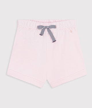 BABY GIRL'S ORGANIC COTTON FLEECE SHORTS