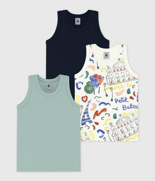 [LIMITED EDITION] BOY'S ORGANIC COTTON SINGLETS IN OPERA DE PARIS - 3-PACK