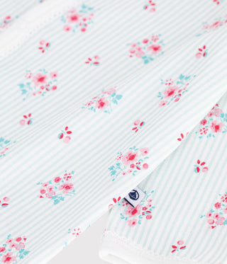 BABY GIRL'S ORGANIC COTTON FOOTED SLEEPSUIT