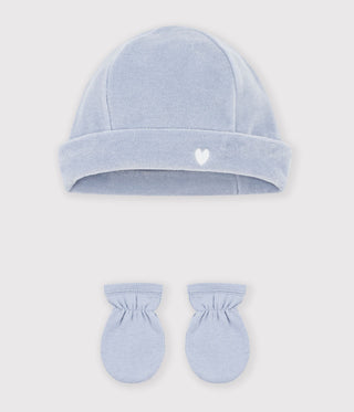 BABY UNISEX ORGANIC COTTON BEANIE AND MITTENS SET