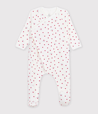 NEWBORN BABY UNISEX ORGANIC COTTON WRAPOVER FOOTED SLEEPSUIT