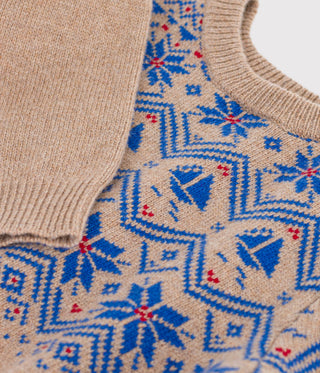 BOY'S WOOL AND COTTON JACQUARD JUMPER