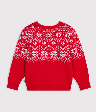BOY'S WOOL AND COTTON JACQUARD JUMPER