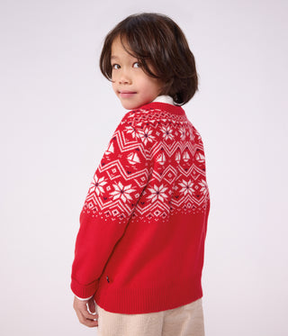 BOY'S WOOL AND COTTON JACQUARD JUMPER