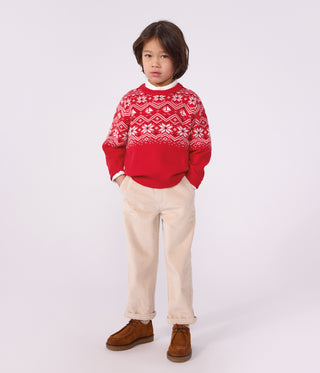BOY'S WOOL AND COTTON JACQUARD JUMPER