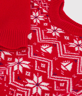 BOY'S WOOL AND COTTON JACQUARD JUMPER