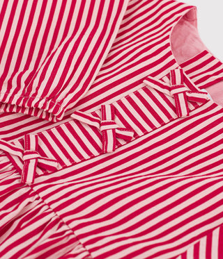 GIRL'S LONG-SLEEVED STRIPY ORGANIC COTTON BLOUSE