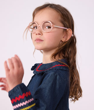 GIRL'S PLAIN, LONG-SLEEVED DENIM DRESS
