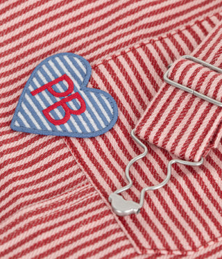 GIRL'S STRIPY ORGANIC COTTON PINAFORE DRESS