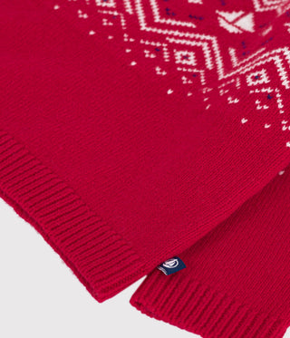 BABY BOY'S JUMPER IN WOOL AND COTTON WITH  JACQUARD PATTERNS