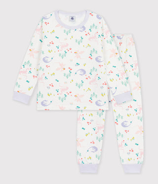 GIRL'S PYJAMAS IN FLEECE WITH A DRAGON PRINT