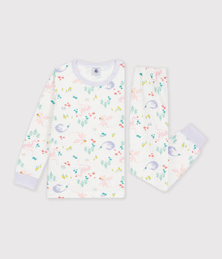 GIRL'S PYJAMAS IN FLEECE WITH A DRAGON PRINT