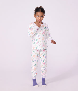 GIRL'S PYJAMAS IN FLEECE WITH A DRAGON PRINT