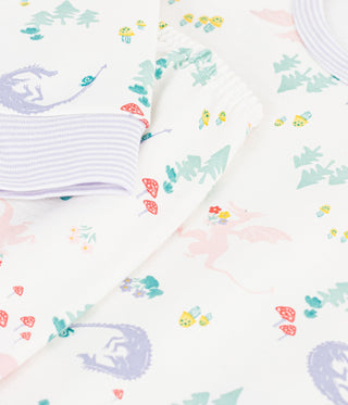 GIRL'S PYJAMAS IN FLEECE WITH A DRAGON PRINT